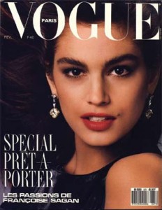 Vogue Paris cover featuring Cindy Crawford